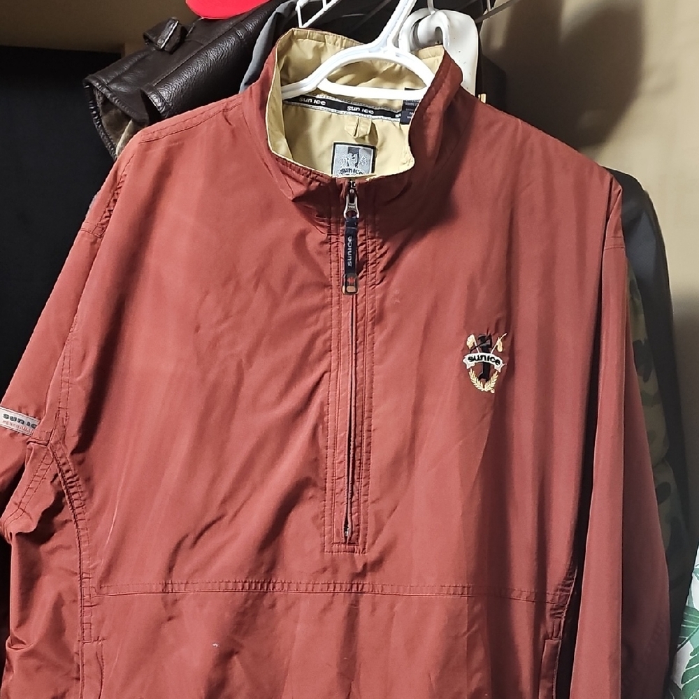 Sunice Zephal Tycoon Maroon Quarter-Zip Jacket